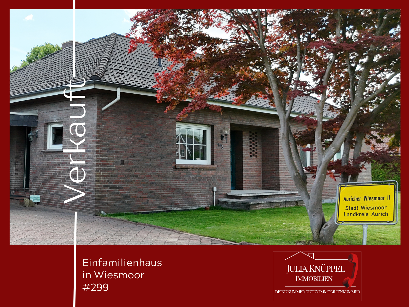 Immobilienangebot - Wiesmoor - Alle - Bungalow mit 13.000  m² Weide und Wald - in Wiesmoor