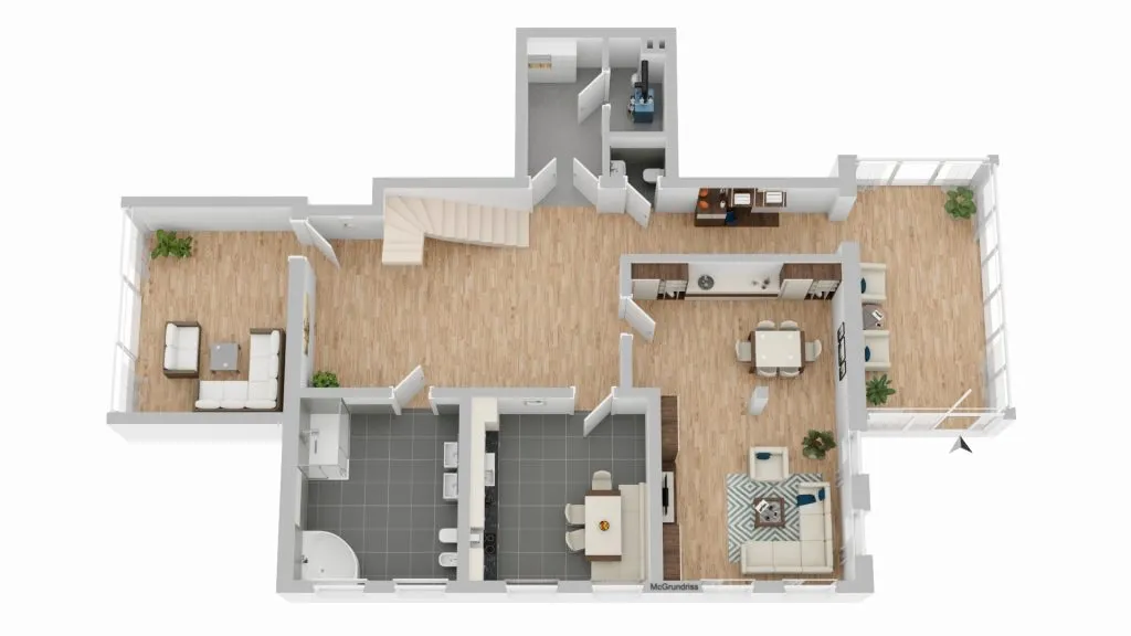 Immobilienangebot - Schwarme - Alle - Extravagantes Wohnen wie im eigenen Haus: 277 m² im Fachwerkhaus mit Wintergarten und Kamin in Schwarme