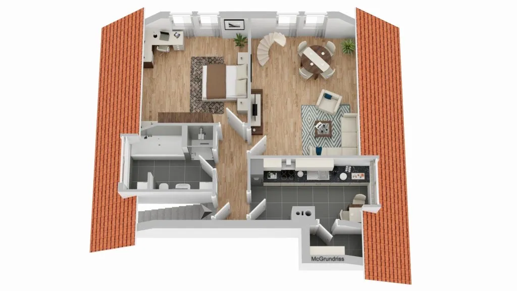 Immobilienangebot - Bruchhausen-Vilsen - Alle - Moderne 3-Zimmer-Maisonettewohnung mit 89 m², eigenem Eingang und Gartenecke im Ortskern von Vilsen